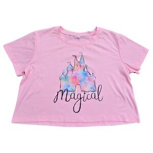 New Women's Magical Kingdom Short Sleeve Crop Top - Medium